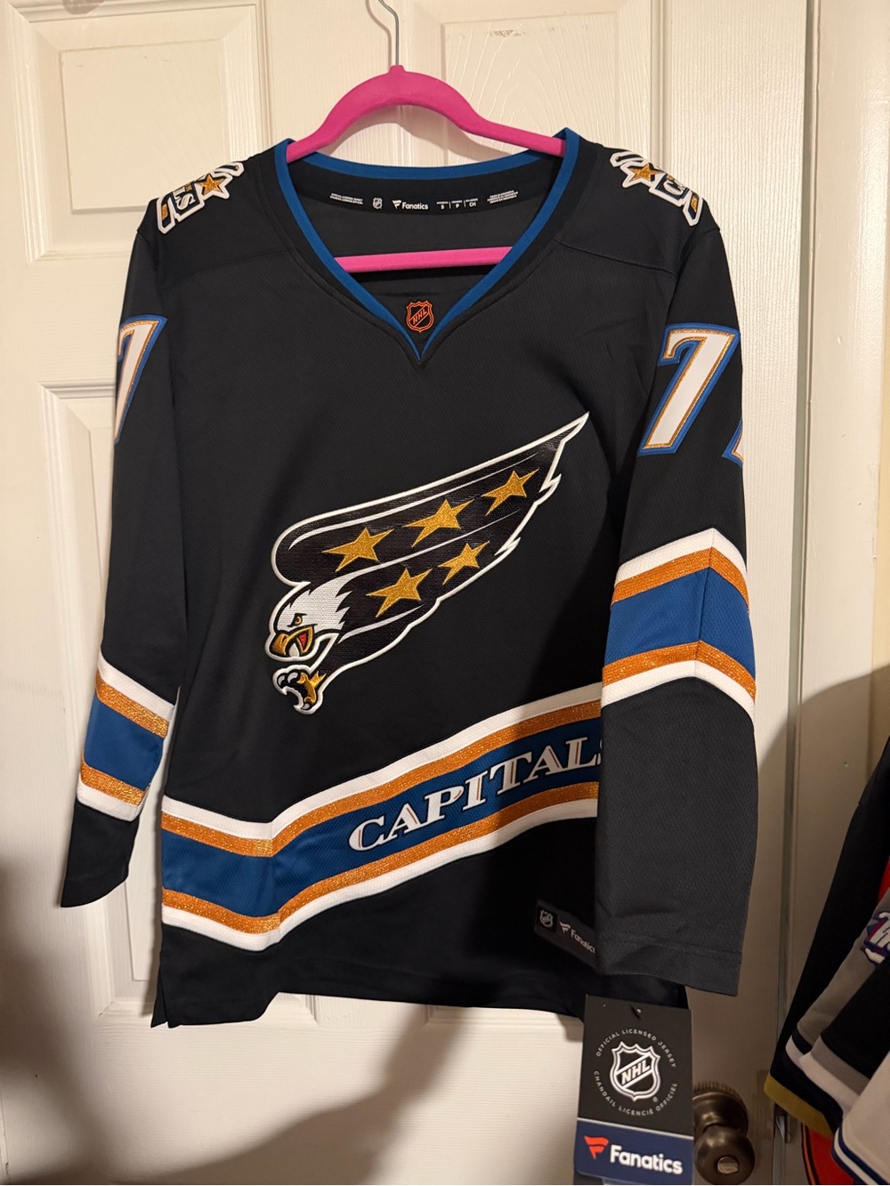 Fanatics Black Washington Capitals Jersey with Blue & Gold Accents